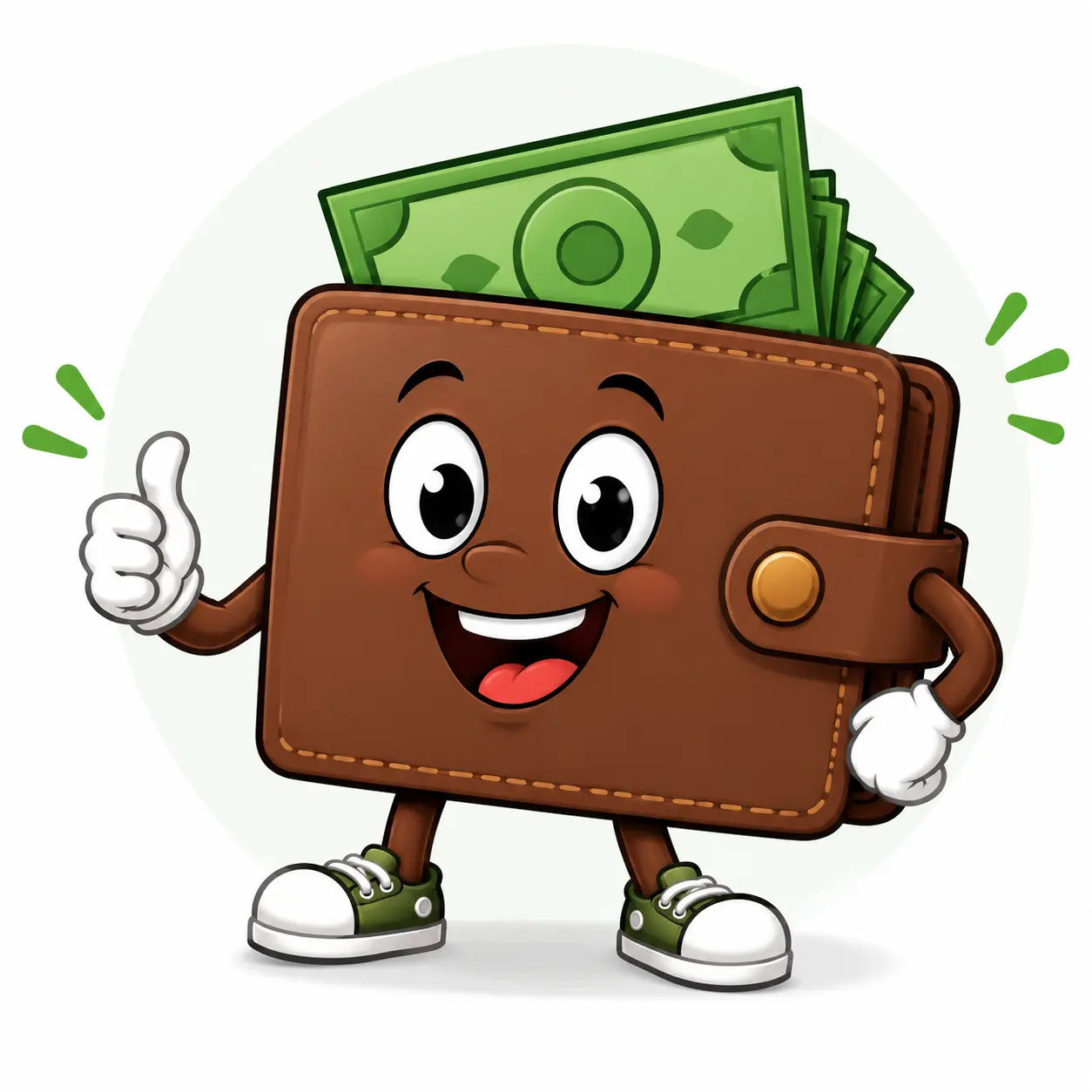 Cartera con dinero recibido por la venta
